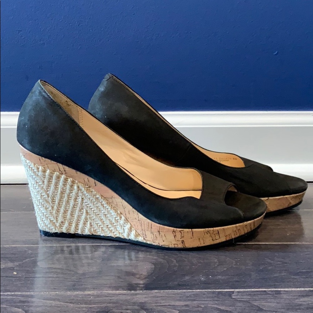 Cole Haan Espadrille Open Toe Wedge Shoes Pumps